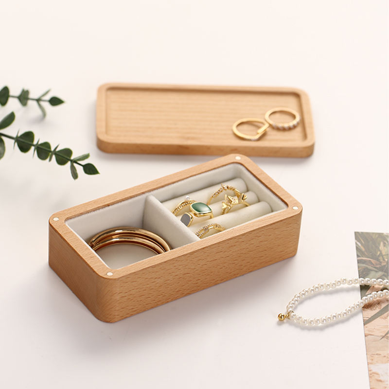 Vintage Rectangular Wooden Jewelry Boxes with Custom Design