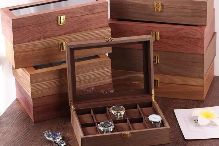 Vintage Wooden Watch Boxes with Display Window