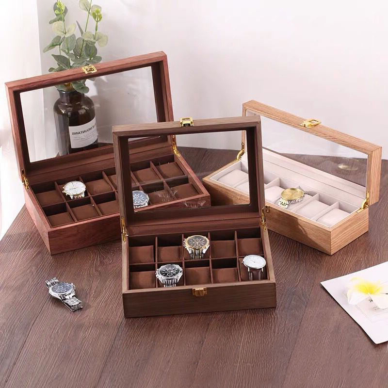 Vintage Wooden Watch Boxes with Display Window