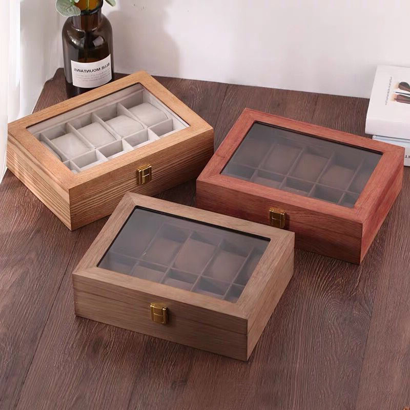 Vintage Wooden Watch Boxes with Display Window