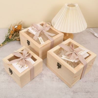 Luxury Flip-Lid Wooden Gift Boxes for Birthday and Graduation Gifts