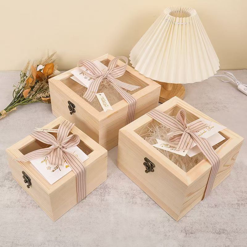 Luxury Flip-Lid Wooden Gift Boxes for Birthday and Graduation Gifts