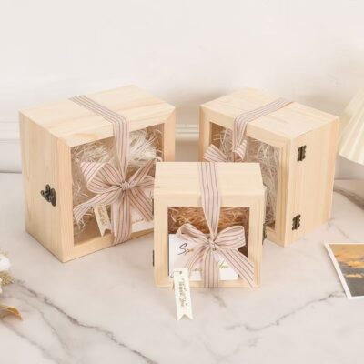 Luxury Flip-Lid Wooden Gift Boxes for Birthday and Graduation Gifts