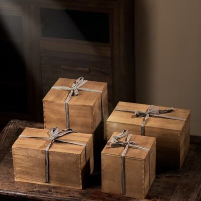 Luxury Wooden Gift Boxes for Tea Set and Vase Packaging