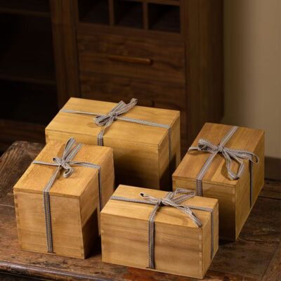 Luxury Wooden Gift Boxes for Tea Set and Vase Packaging