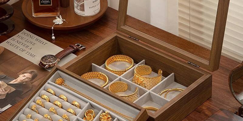 Multifunctional Wooden Jewelry Boxes with Dustproof Cover