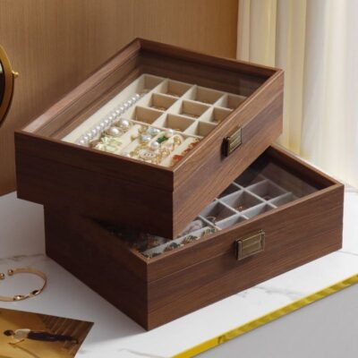 Multifunctional Wooden Jewelry Boxes with Dustproof Cover