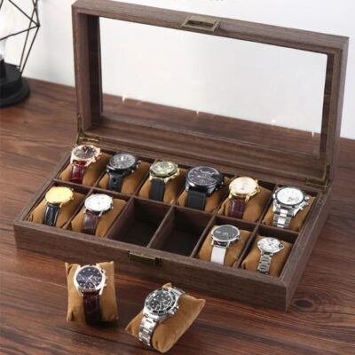 Luxury Durable Wooden Watch Boxes with Transparent Lid