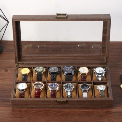 Luxury Durable Wooden Watch Boxes with Transparent Lid