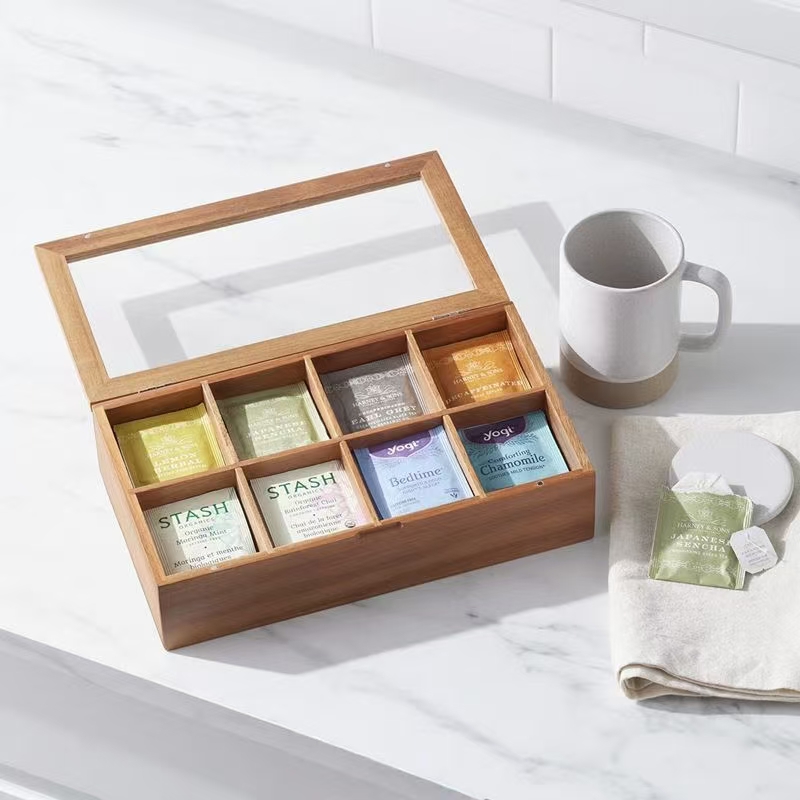 Home Wooden Tea Boxes for Tea Bag Storage