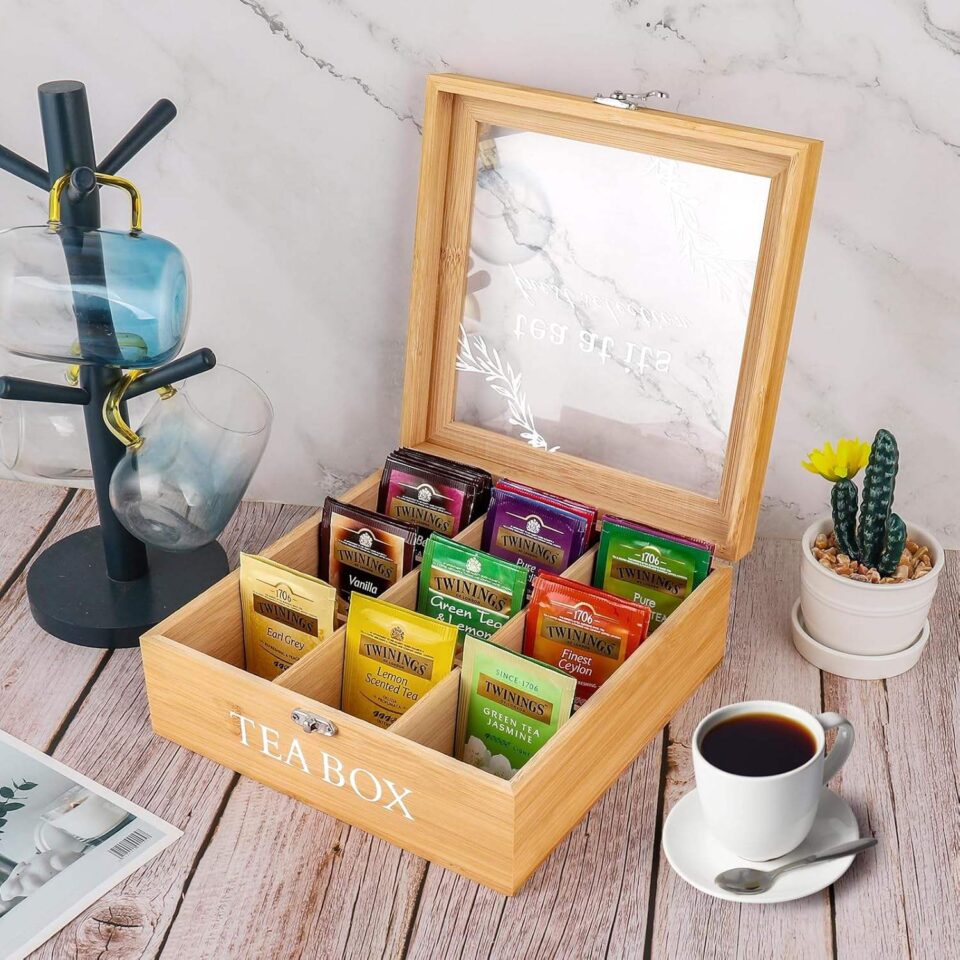 Home Wooden Tea Boxes for Tea Bag Storage