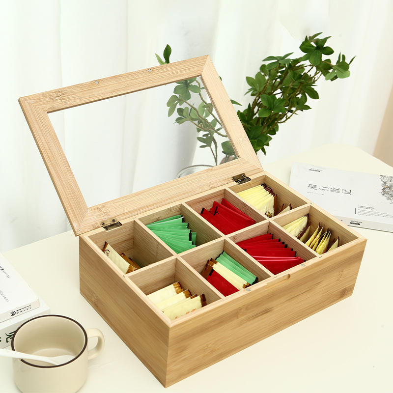 Home Wooden Tea Boxes for Tea Bag Storage