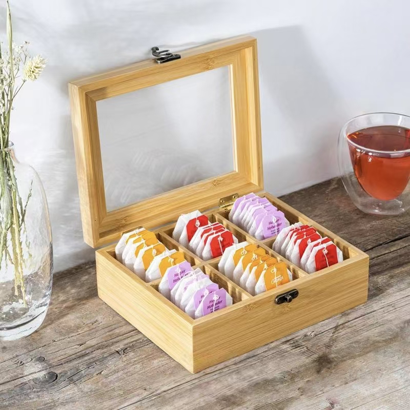 Home Wooden Tea Boxes for Tea Bag Storage