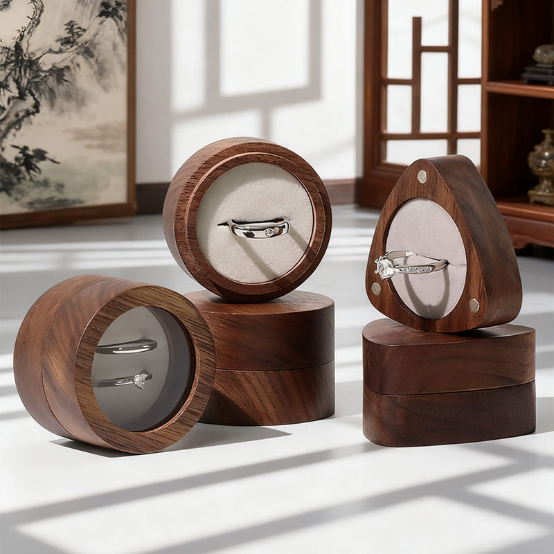 High-End Wooden Jewelry Boxes for Ring Display