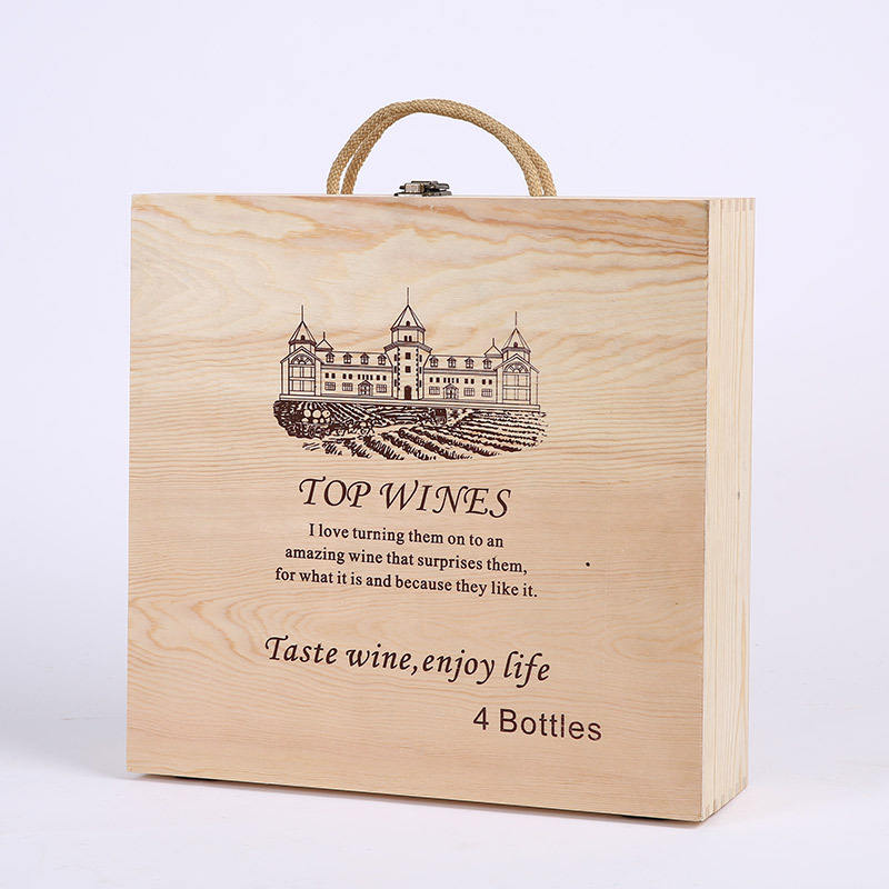 Creative Nordic Style Wooden Wine Boxes for Gift Packaging