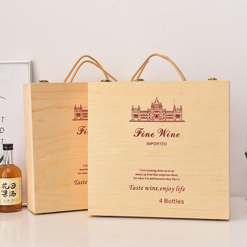 Creative Nordic Style Wooden Wine Boxes for Gift Packaging