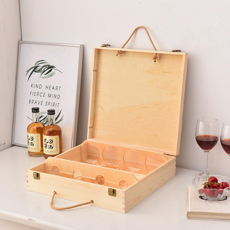 Creative Nordic Style Wooden Wine Boxes for Gift Packaging