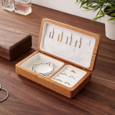 Portable Travel Small Wooden Jewelry Boxes for Storage