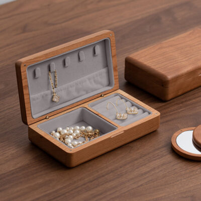 Portable Travel Small Wooden Jewelry Boxes for Storage