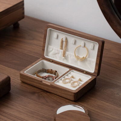 Portable Travel Small Wooden Jewelry Boxes for Storage