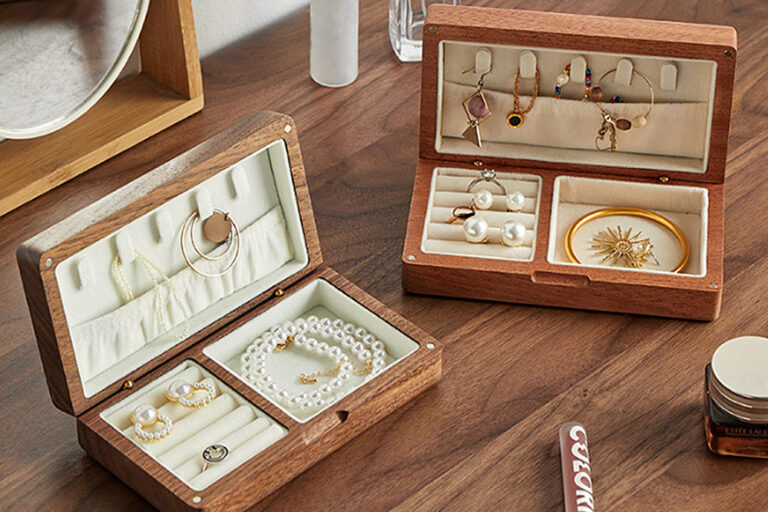 Portable Travel Small Wooden Jewelry Boxes for Storage