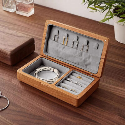 Portable Travel Small Wooden Jewelry Boxes for Storage