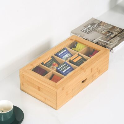 Custom Wooden Tea Boxes with Drawer and Acrylic Window