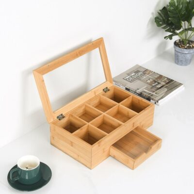 Custom Wooden Tea Boxes with Drawer and Acrylic Window